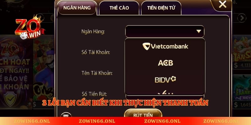 3 lỗi bạn cần biết khi thực hiện thanh toán